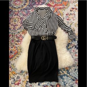 Zara Black&White wrap blouse